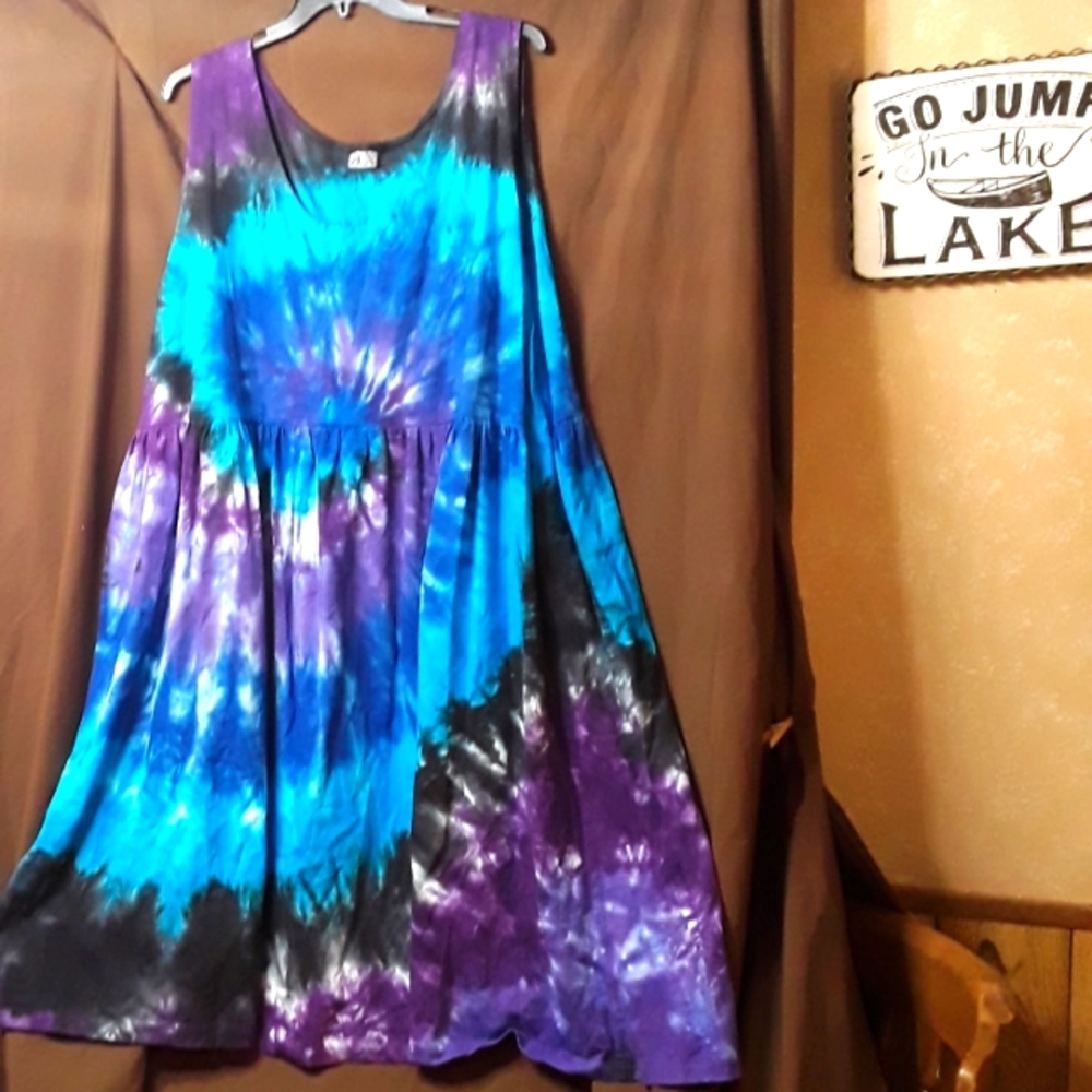 Tie dye tank top dress sz 2x